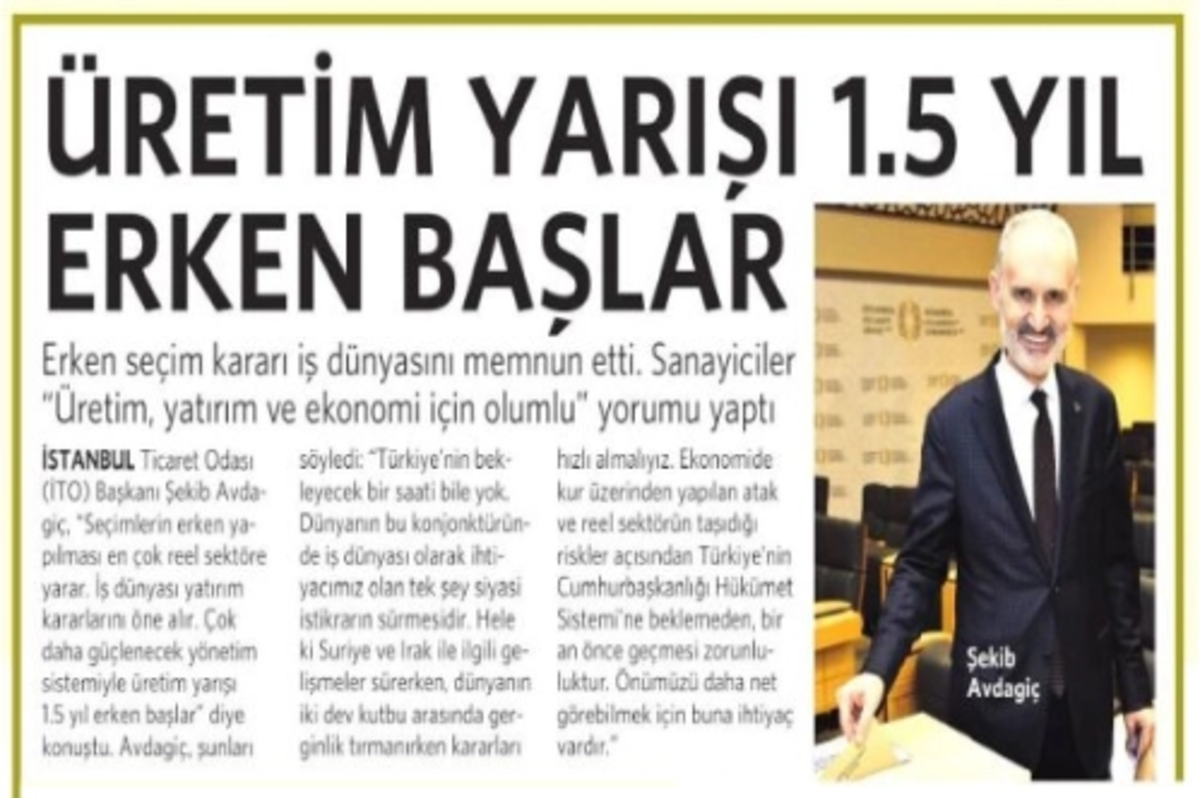 Üretim yarışı 1.5 yıl erken başlar