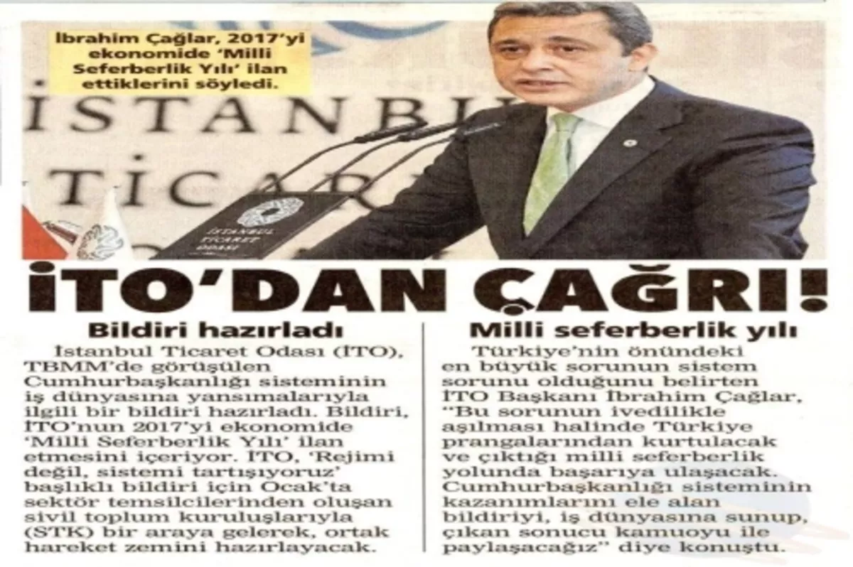 İTO'dan çağrı