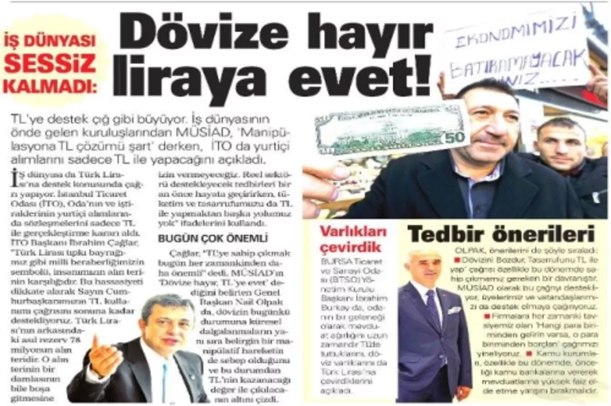 Dövize hayır liraya evet