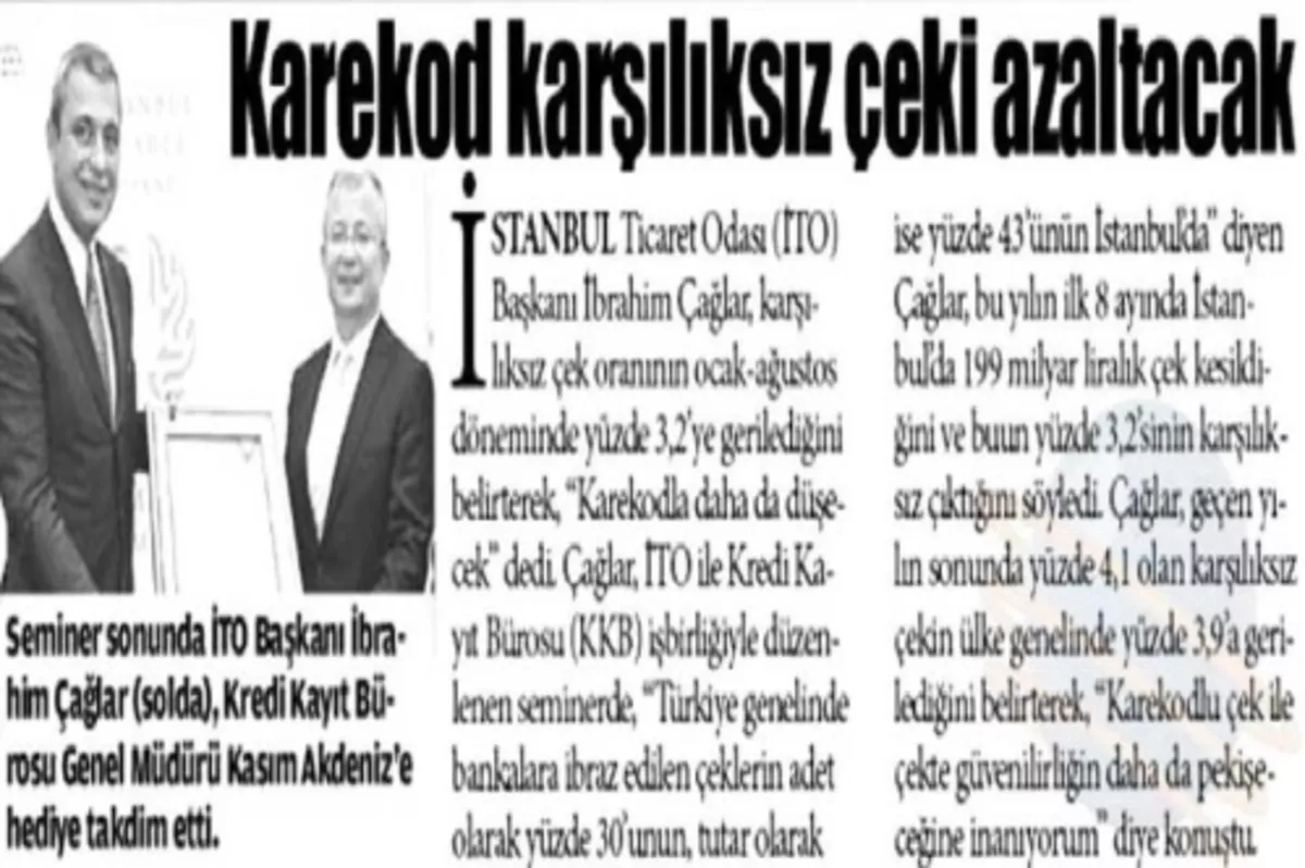 Karekod karşılıksız çeki azaltacak