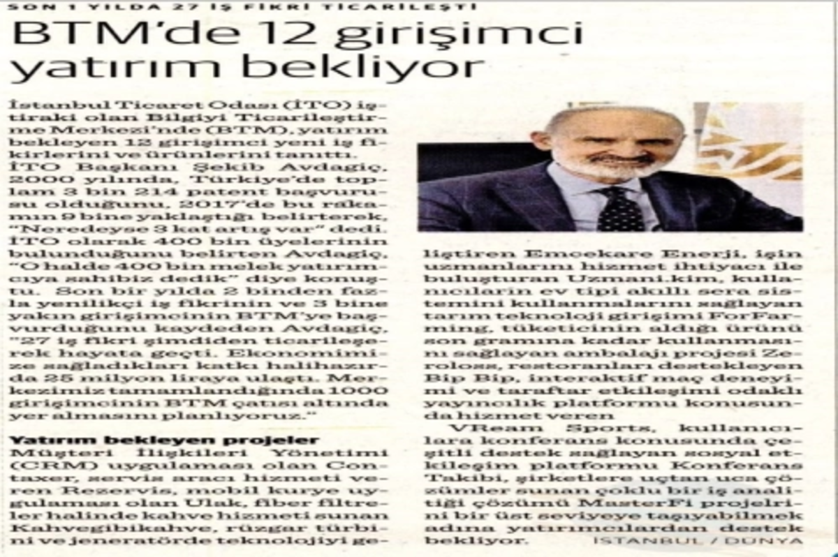 BTM'de 12 girişimci yatırım bekliyor