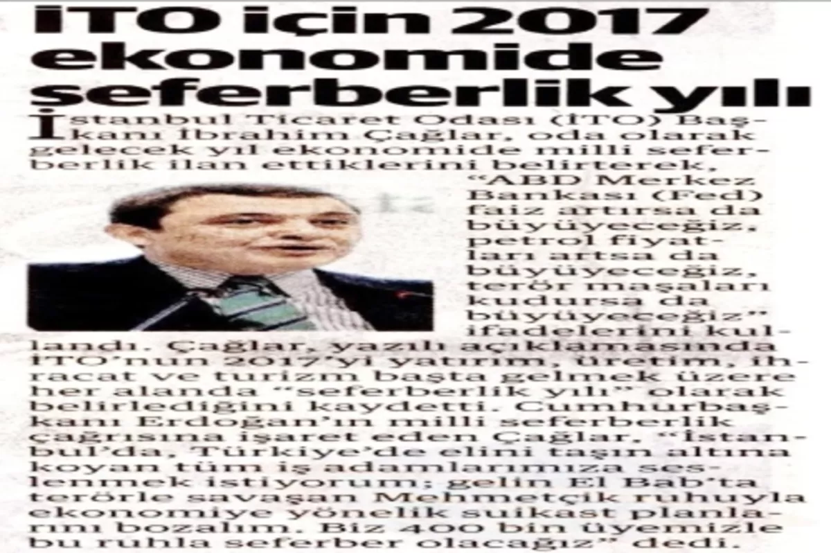 İTO için 2017 ekonomide seferberlik yılı