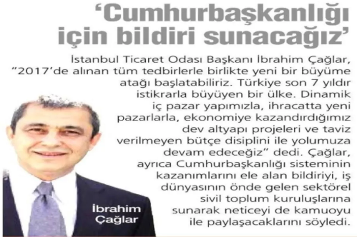 'Cumhurbaşkanlığı için bildiri sunacağız'