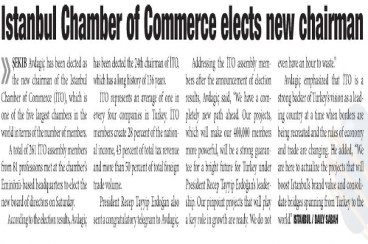 Istanbul Chamber of Commerce elects new chairman