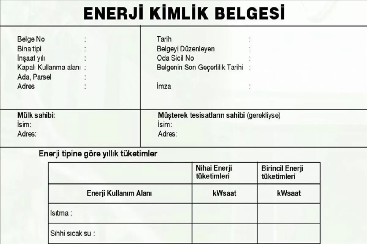 Enerji Kimlik Belgesi düzenlenen bina sayısı 1.5 milyon oldu