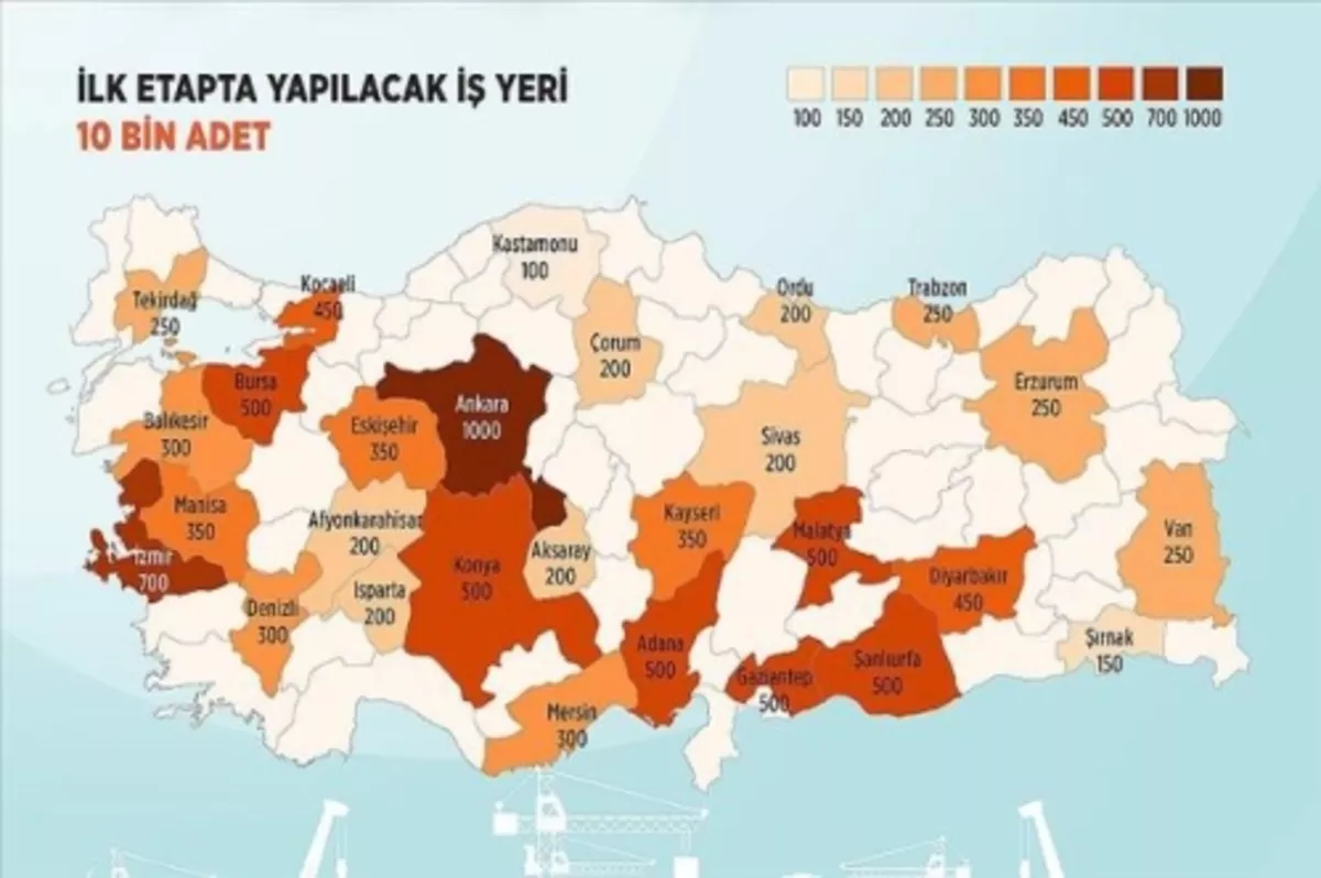 Tarihi sosyal konut projesinin ilk etabında yapılacak iş yerlerinin illere göre sayıları belli oldu