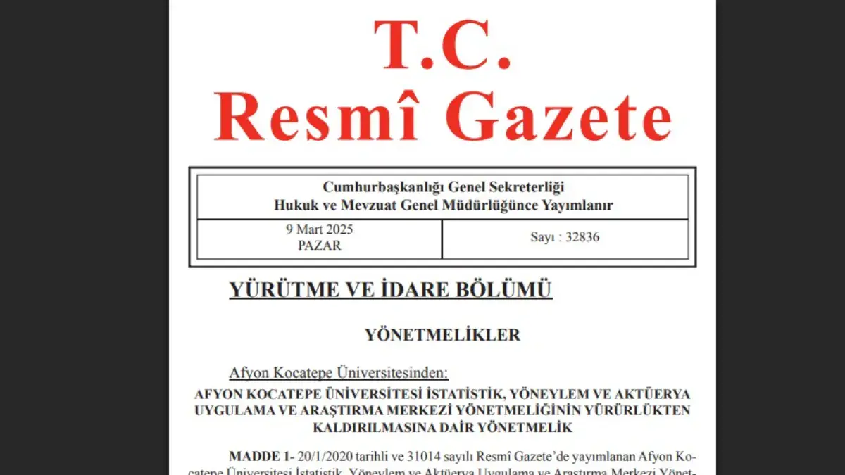 Resmi Gazete'de bugün! 9 Mart 2025 Resmi Gazete kararları yayımlandı