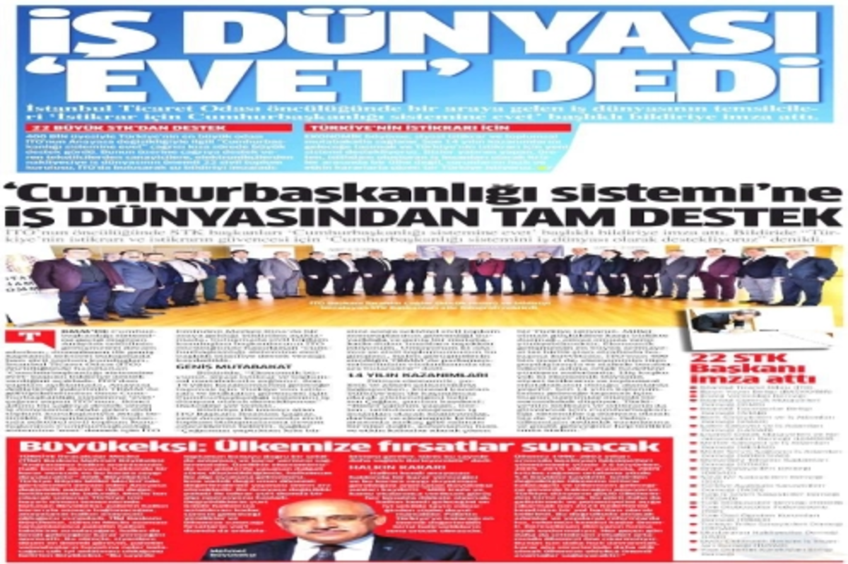 İş dünyası 'evet' dedi