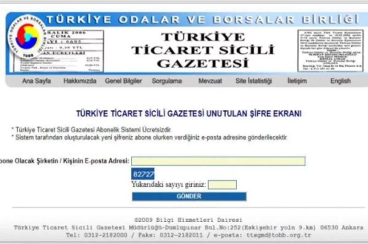 Ticaret Sicili Gazetesi ilanları 2 saatte yayında