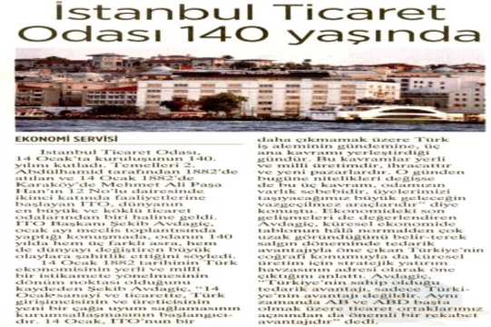 İstanbul Ticaret Odası 140 yaşında