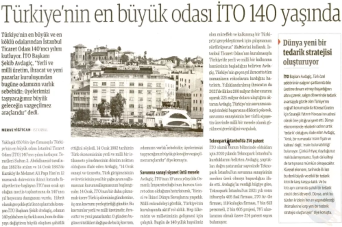 Türkiye'nin en büyük odası İTO 140 yaşında